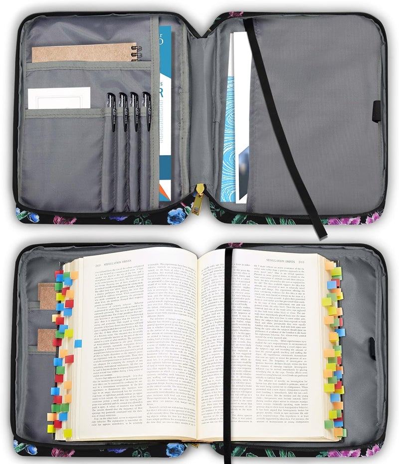 GUEER Bible Cover for Women, Bible Holder, Bible Cover Carrier Carrying Organizer Bag, God is Within Her She Will Not Fall, Zipper and Pockets for Standard Size Bible, Gift for Women（Chalk Drawing） - Image 4